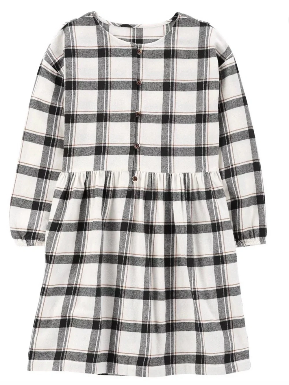 Carter's Black & White Plaid Long-Sleeve Nightgown